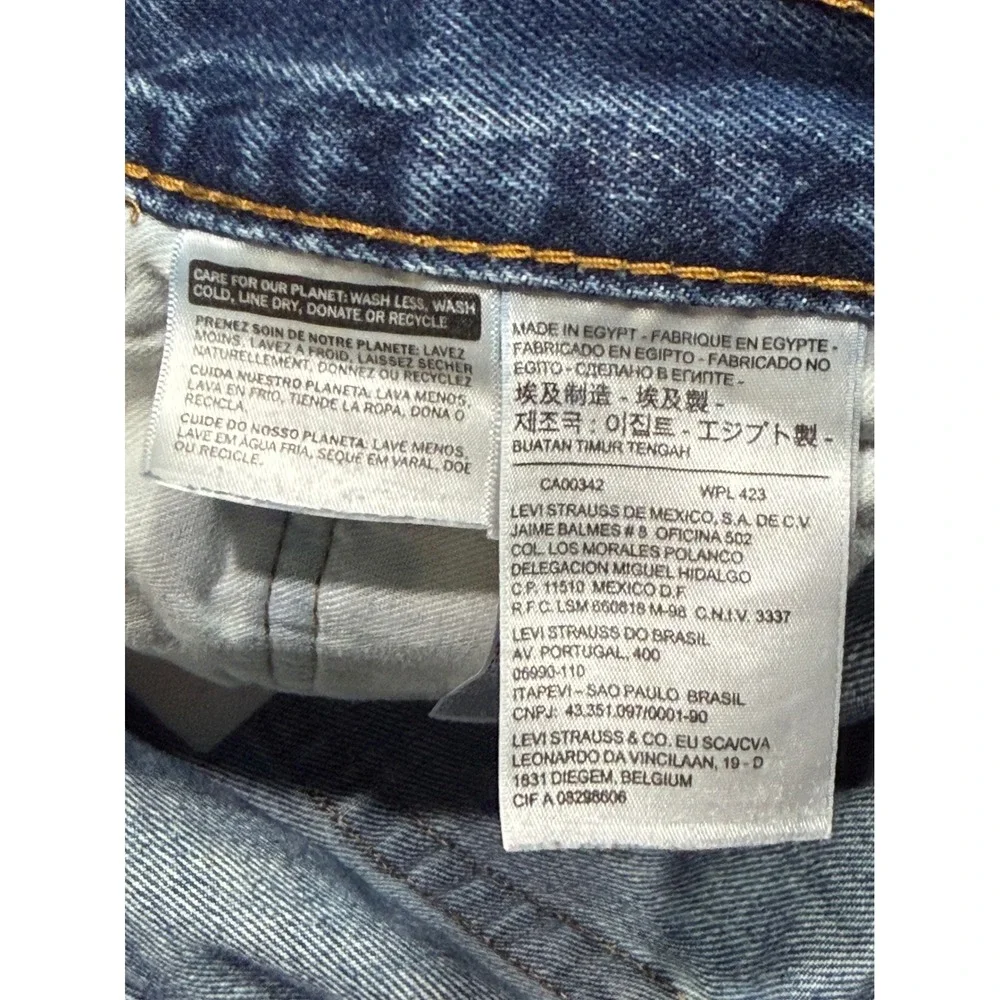 Levis 501 Original Fit Jeans Mens W36 L29 Blue Medium Wash Denim Button Fly Dist
